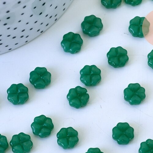 Perles fleur verre vert, perles verre tchèque, perles fleur, verre violet, creation bijou,6x3mm, lot 10 perles g5610