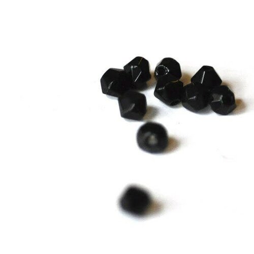 Perles cristal facette noires,cristal autrichien, perles bicone, perles cristal toupies, perles noires,le fil de 100 perles,4mm-g749