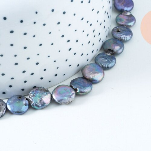Perle ronde keshi naturelle noire 9-23mm, perle percée création bijoux,perle eau douce, le fil de 25-30 perles g6185