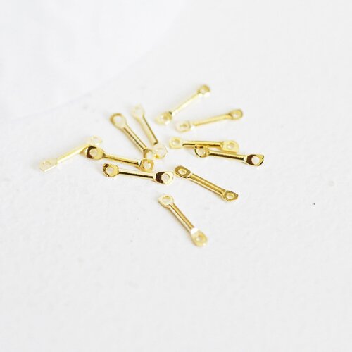 Connecteur barre doré 16k, connecteurs laiton, apprêt création bijoux,création bijoux,apprêts dorés,10mm, les 10,g2658