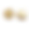 Pendentif médaille ronde oeil laiton doré texturé zircon, pendentif doré sans nickel pour la création bijoux médaille or,12mm, l'unité,g3331