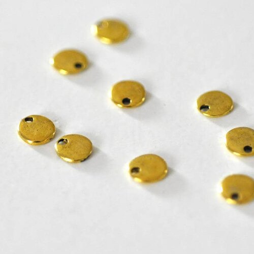 Pendentif médaille rondes doré, apprêt doré,sans nickel,médaille dorée,petite médaille,médaille ronde,10mm, lot de 10-g682