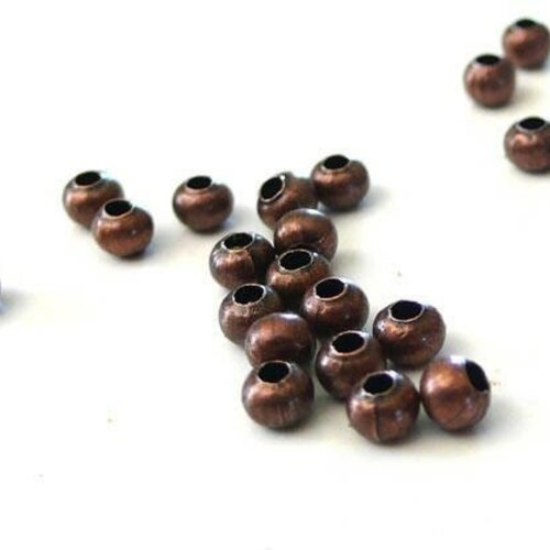 Perles intercallaires cuivre, fournitures créatives, perles cuivre, création bijoux, 10 grammes, 3mm- g1264
