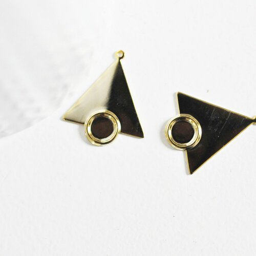 Pendentif triangle support cabochon doré 16k,apprêt doré sans nickel,un pendentif doré pour créer des bijoux pierre,29mm,lot de 2, g5284