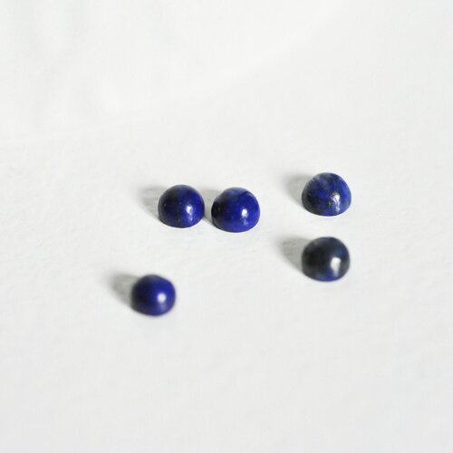 Cabochon rond bleu lapis lazulis, cabochon rond, cabochon pierre, lapis lazulis naturel,4mm, pierre naturelle, l'unité,g2655