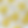 Pendentif rond zamac doré tissé rocaille jaune dentelle,sans nickel,creation bijoux,perle géométrique,37.5mm,lot de 2 g4135