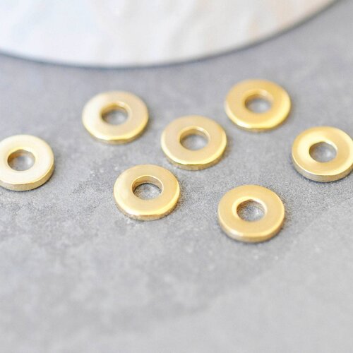 Rondelles acier doré inoxydable,perles dorées,création bijoux, perles intercallaires,perle disque,lot de 20, 8mm,g3464