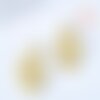 Pendentif médaille ronde oeil laiton doré lisse zircon, pendentif doré sans nickel pour la création bijoux,médaille or,15mm, l'unité,g3179