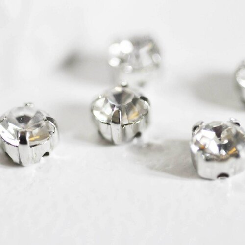 Cabochon cristal carré, fournitures créatives,cabochon transparent,cristal,cabochon argent,cabochon à coudre,création bijoux,3mm-g139