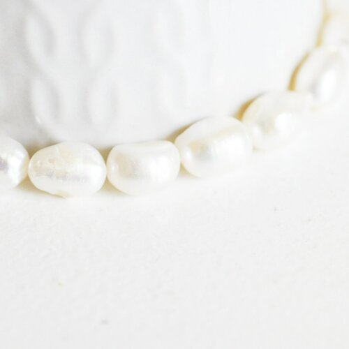 Perle naturelle blanche, perle ovale ,perle percée,perle de culture, création bijoux,perle eau douce, 9-12mm, le fil de 35 perles,g2433