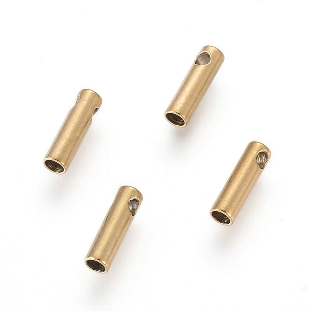 Embouts cordon acier inoxydable 304 doré 7,5mm embout cordon, finition  chaine,sans nickel, 5.5mm,lot de 10-g7369 - Un grand marché