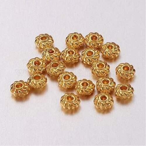 Rondelles laiton doré, perles dorées, création bijoux, perles intercalaires, perle ,4mm, lot de 10g g5598