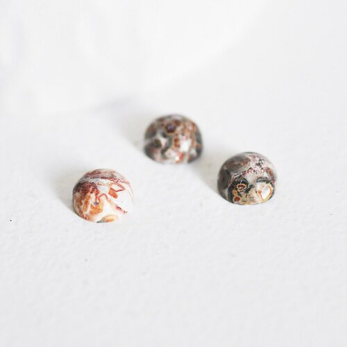 Cabochon rond jaspe marbré 8mm,bijou pierre, cabochon rond 8mm,jaspe naturel, jaspe marron,cabochon 8mm, pierre naturelle-g2231