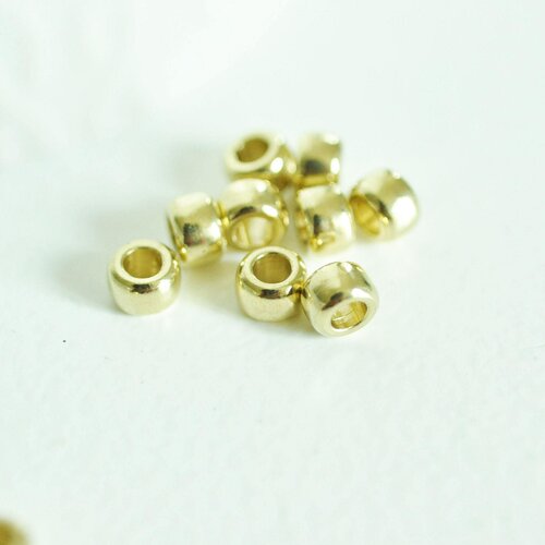 Perles intercallaires laiton brut, fournitures créatives, perles dorées, création bijoux, laiton brut,lot de 10, 6mm g4622