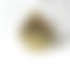 Pendentif médaille ronde oeil laiton doré 18k texturé zircon, pendentif doré sans nickel pour la création médaille or,19mm, l'unité g4082