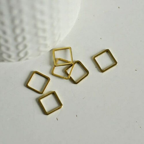 Raw brass square connector, creative supplies, connectors, bronze, geometric pendant, jewelry creation, set of 50, 10mm-g866