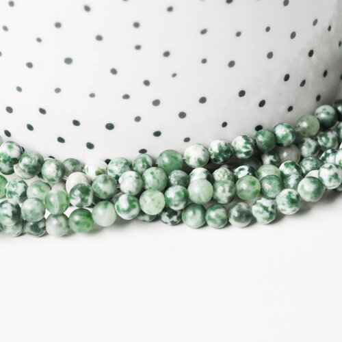Perles jaspe vert naturel, fourniture créative, jaspe bleuté, pierre naturelle, jaspe naturel, 4mm, le fil de 38cm g4071
