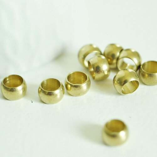 Perles intercallaires laiton brut, fournitures créatives, perles dorées, création bijoux, laiton brut,lot de 10, 9mm g4776