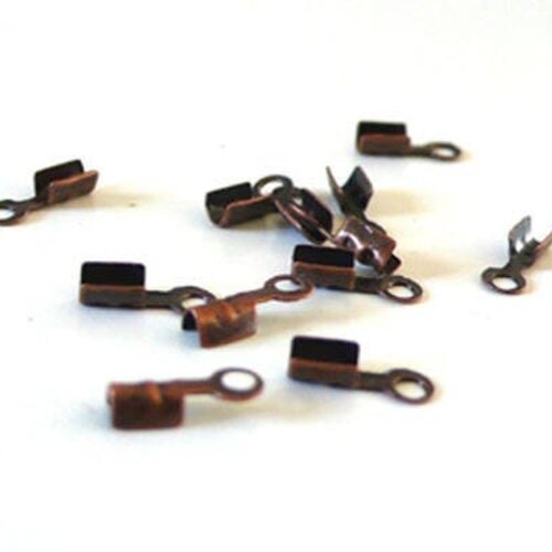 Embouts corde métal cuivre à pincer,fournitures bronze,création bijoux,finition ruban,finition chaine,lot de 1 g,6.5mm-g1273