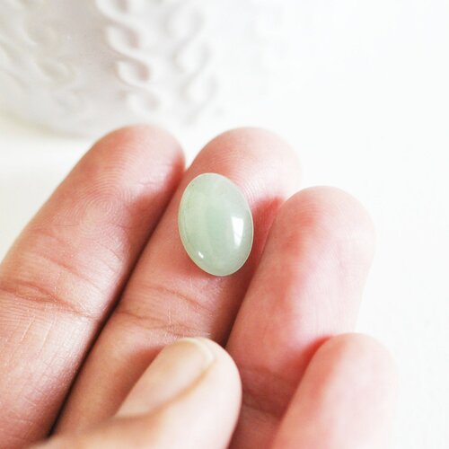 Cabochon aventurine verte, un cabochon ovale en aventurine naturelle, pour la création de bijoux en pierre naturelle,14 x10mm,l'unité g5048