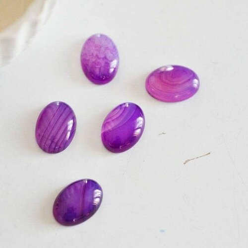 Cabochon ovale agate violette, un cabochon ovale en agate naturelle pour créer des bijoux en pierre naturelle ,18x13mm, l'unité,g1557