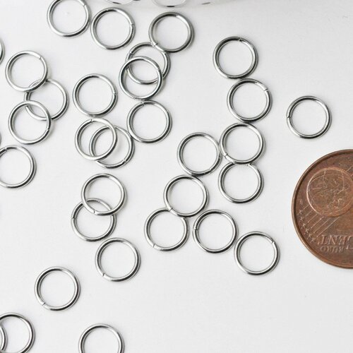 Anneaux ronds acier argenté, fournitures acier,anneaux ouverts, fournitures dorées,sans nickel,anneaux argent,lot de 50, 8mm g4106