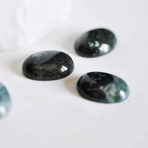 Cabochon agate mousse verte,cabochon ovale, agate naturelle, cabochon pierre,agate mousse,18 x 13mm, pierre naturelle-g2067