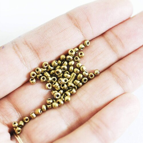 Petite perles de rocaille bronze, fourniture créative,perle verre,perles rocaille, perlage,10g,2.5mm-g825