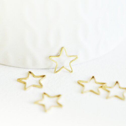 Breloque étoile laiton brut , fournitures créatives, pendentif sans nickel,creation bijoux, pendentif geometrique,10mm,lot de 50,g2977