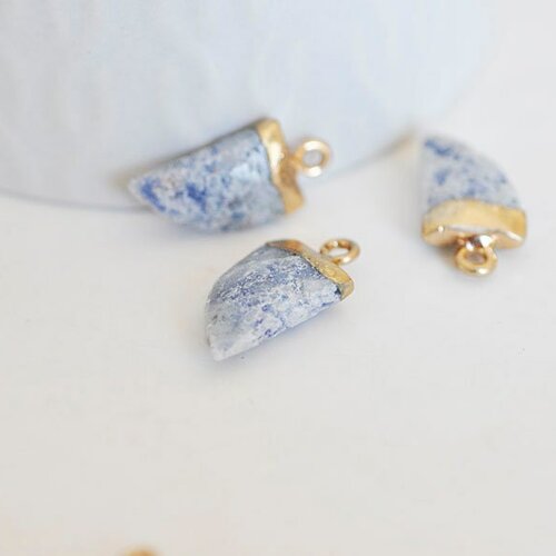 Pendentif corne sodalite bleue, fournitures créatives,pendentif bijoux, pendentif pierre, sodalite naturelle, pendentif sodalite,21mm,g2705