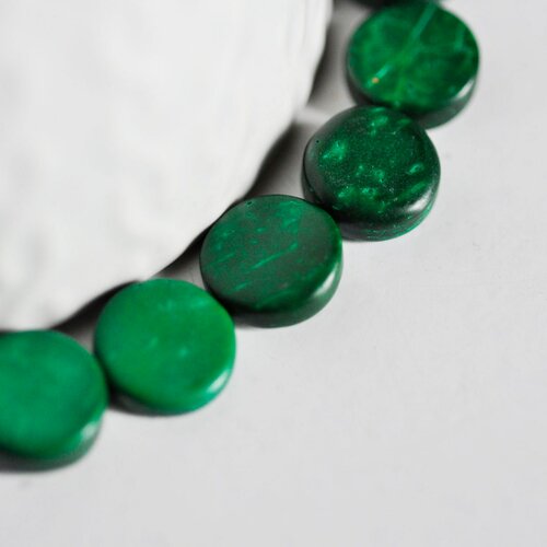 Perles disque coco vert, fourniture créative, bois naturel,perle bois,perle géométrique, perle ronde bois,création bijoux,25mm, les 10 - g04