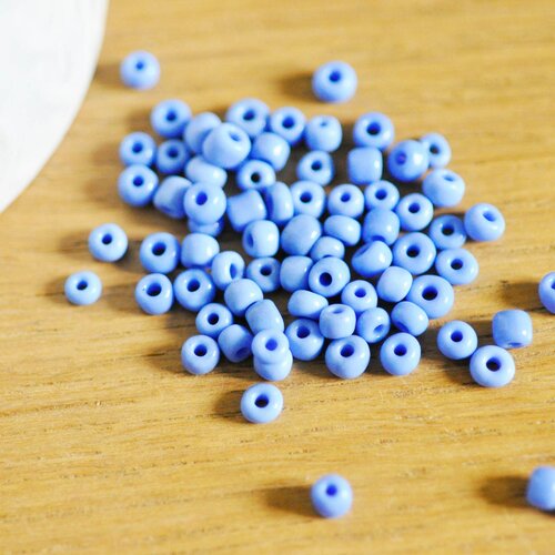 Grosses perles de rocaille bleu tendre, fourniture créative, perles rocaille, grosse perles, bleu opaque,10 grammes,4mm g3817