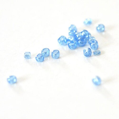 Grosses perles de rocaille bleues irisées, fourniture créative, perles rocaille, grosse perles, bleu transparent irisé,10 grammes,4mm-g2082