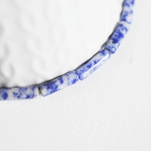 Perle tube sodalite, fournitures créatives,perles tube,sodalite naturelle création bijoux,perle pierre, sodalite bleue,fil de 30, 13mm