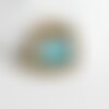 Pendentif médaille ronde oeil émail blanc bleu laiton doré 18k et cristal zircon,pendentif laiton création bijoux,20.6mm,l'unité g3580