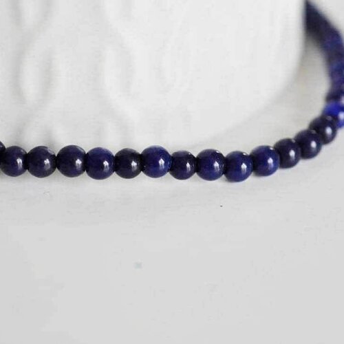 Perles lapis lazulis rondes,lapis bleu,pierre naturelle, création bijoux,perles pierre,lapis naturel, 4mm, fil de 35 cm-g1127