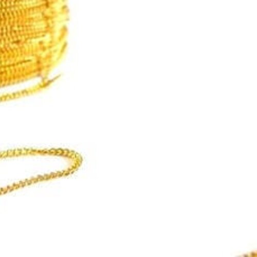 Chaine fine doree maille plate, chaine bijou, création bijoux, grossiste chaine,2mm, chaîne dorée, bobine 92 mètres-g1768