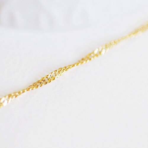 Chaine fine dorée singapour 16k,chaine plaquée or 2.5 microns, chaine collier bijoux, chaine complète,chaine dorée,1.8 mm,43cm,g3018