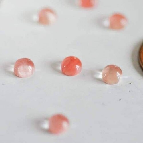 Cabochon watermelon stone rose,cabochon rond,cabochon watermelon,cabochon rose création bijoux,6mm, l'unité,g1626