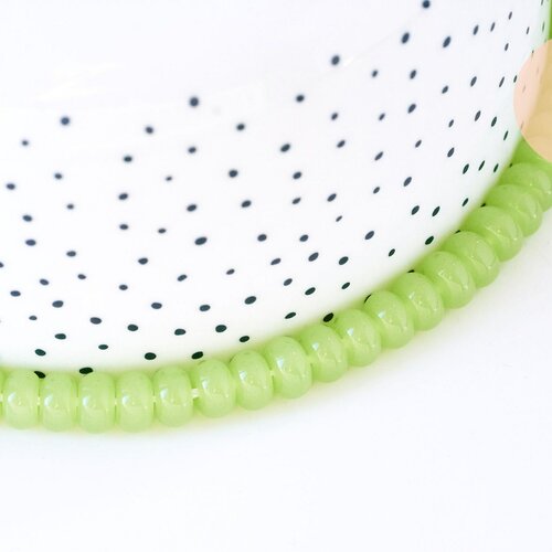 Perle rondelle donut verre opaque vert,des perles rondelles verre pour créations de bijoux et bracelet,8x5mm, le fil de 80 perles g5819