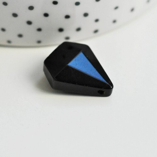 Pendentif diamant obsidienne, fournitures créatives, pendentif pierre, obsidienne naturelle,création bijoux, pierre naturelle, 29mm g3546