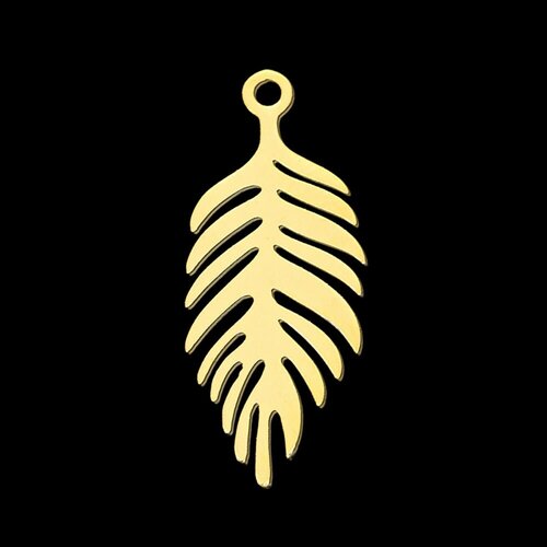 Pendant steel gilded sheet, gilded charm, gold stainless steel, pendant without nickel, jewelry creation, 25mm, unit g5728