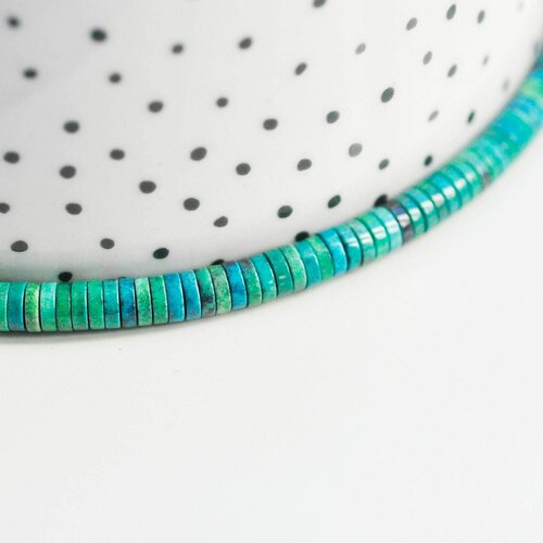 Perle agate heishi rondelle vert-bleu, perle agate naturelle,pour création de bijoux en pierre naturelle,4.5mm,fil de 250 perles g3805