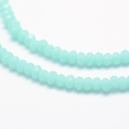 Perles toupies cristal bleu turquoise 2.5mm, perle de cristal, perle de verre à facettes, création de bijoux, fil de 33cm, g5940