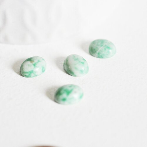 Cabochon jaspe blanc vert,cabochon rond,jaspe naturelle,pierre naturelle, cabochon pierre, création bijoux,8x10mm,g2450