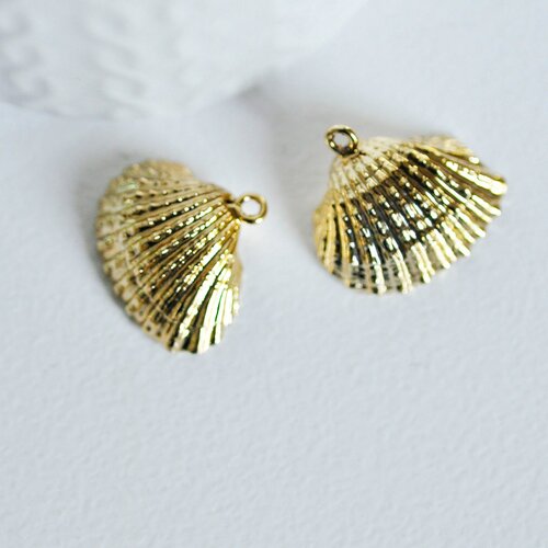 Natural shell pendant golden shell, creative supply, golden pendant, jewelry creation, jewel shell, gold shell,21-25mm-g1342