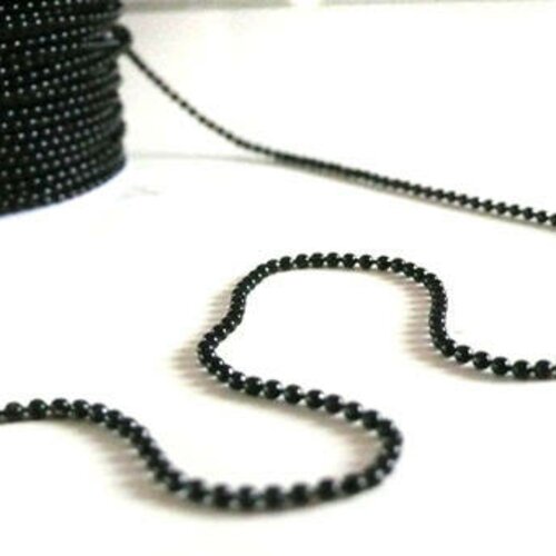 Chaine boule noire intense, fourniture créative, chaine bijou,chaine noire, création bijoux, grossiste chaine,1.5mm, 1 metre