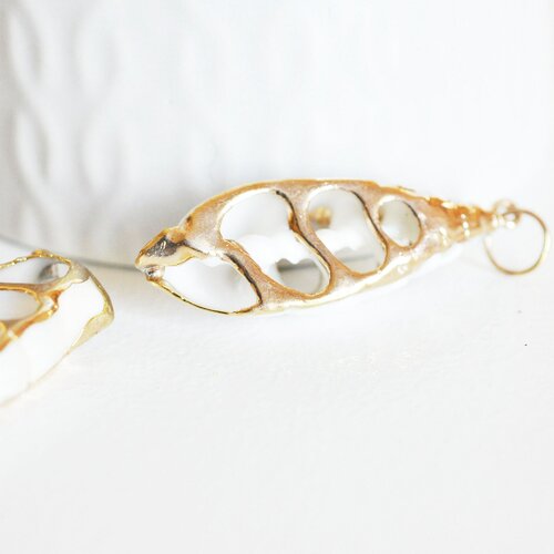 Natural shell white golden, pendant silver creation jewelry, pearl shell, jewel natural shell,43-47mm-g2087