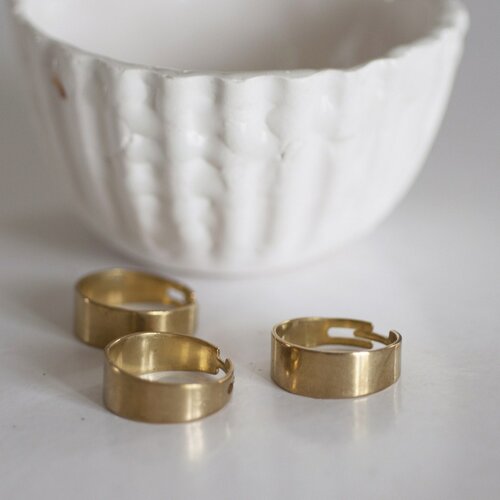 Bague réglable anneau sans rainure, creation bijoux,bague laiton brut, bijou minimaliste, support bague, lot de 2,18mm,g2363