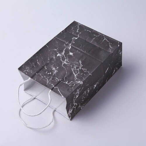 Sac papier craft décor marbre, pochette cadeau papier cadeau décoration mariage,scrapbooking,21x15cm, lot de 10